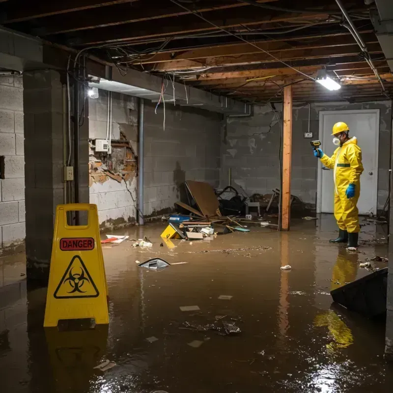 Flooded Basement Electrical Hazard in Clinton, ME Property